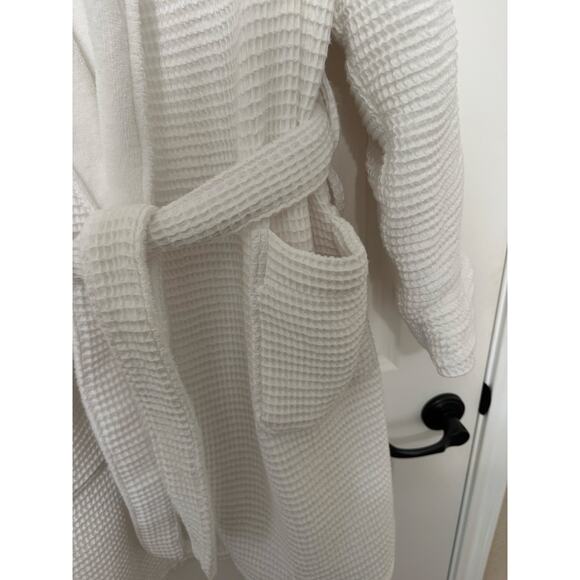 Hotel Collection Cotton Waffle Textured Bath Robe White Small - Picture 5 of 11